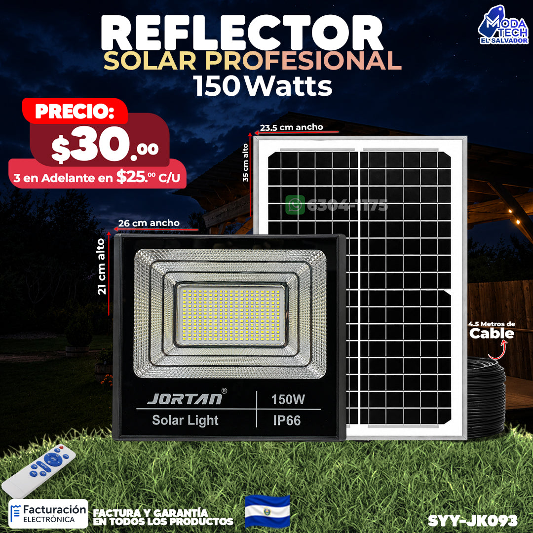 Reflector Solar de 150 Watts Jortan ⚡🌞