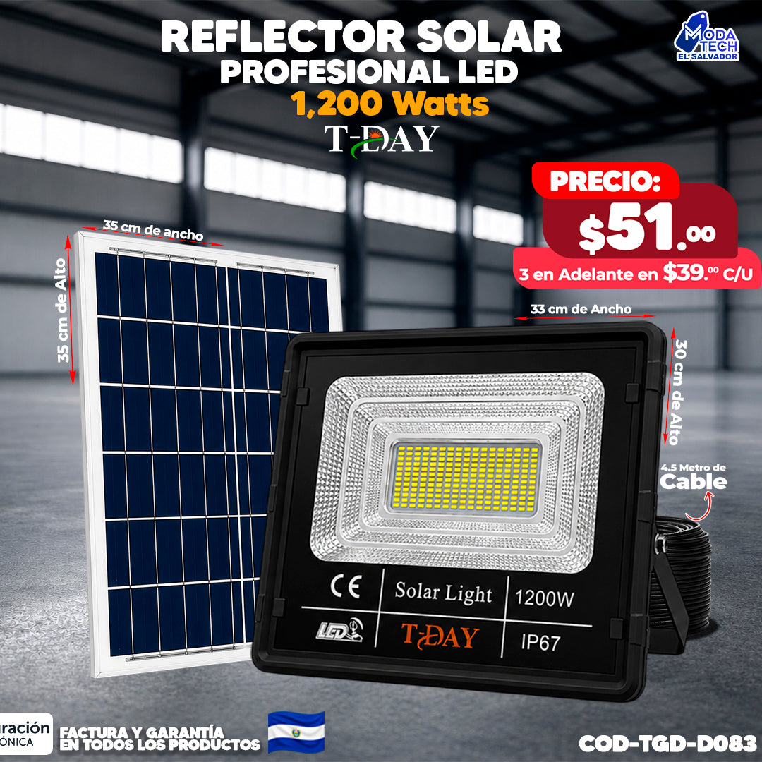 Reflector Profesional LED de Vidrio 1,200 watts 🌙