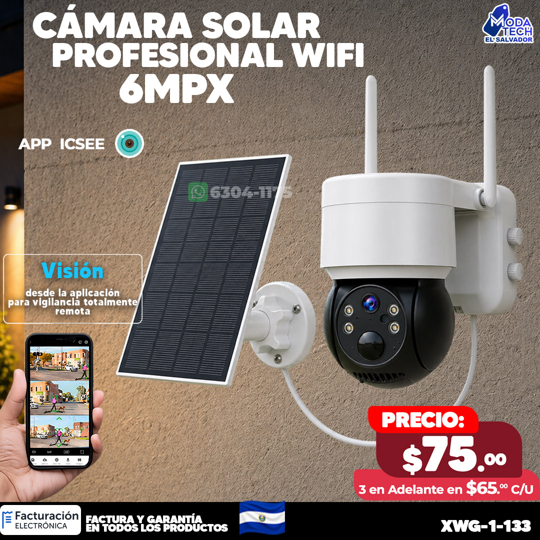 📸🔆 CÁMARA SOLAR WIFI – 6 MPX