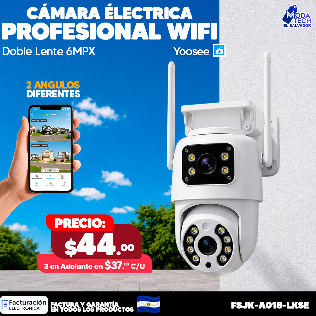 Cámara Wifi Doble lente 6MPX 🌙🌙