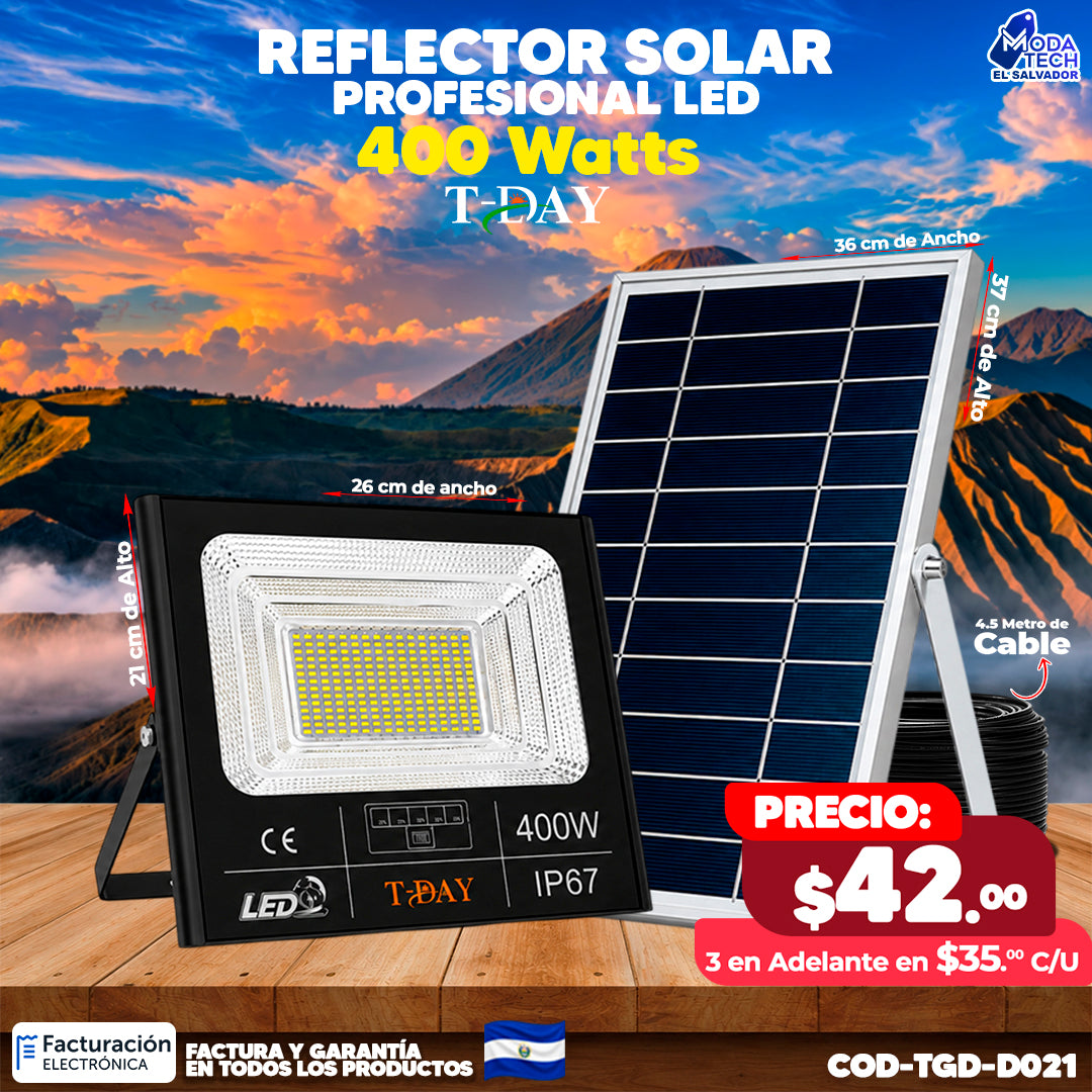 Reflector Profesional de Vidrio 400 watts LED ☀️