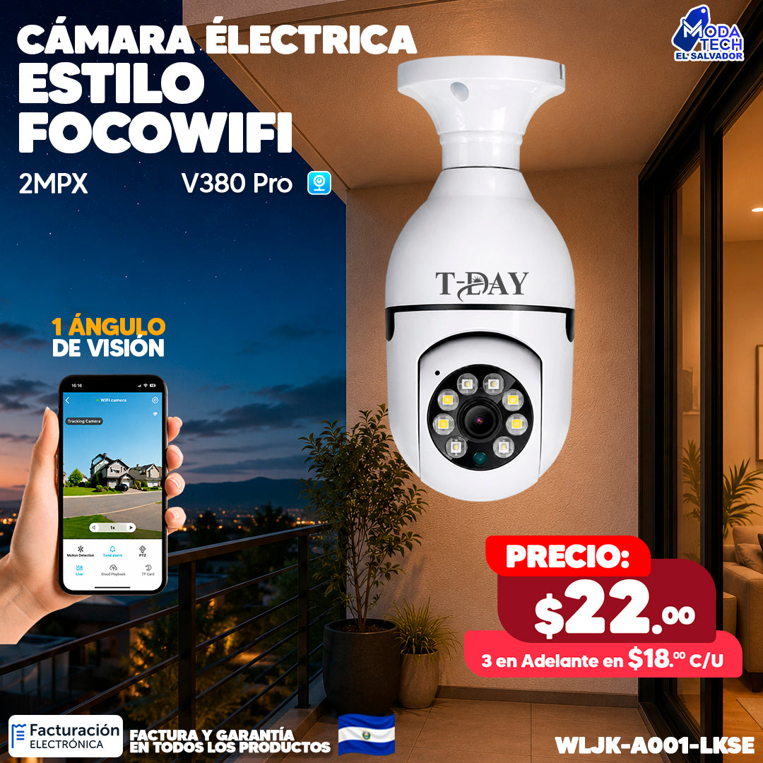 Cámara Wi-fi Estilo Foco T-DAY🌙🌙