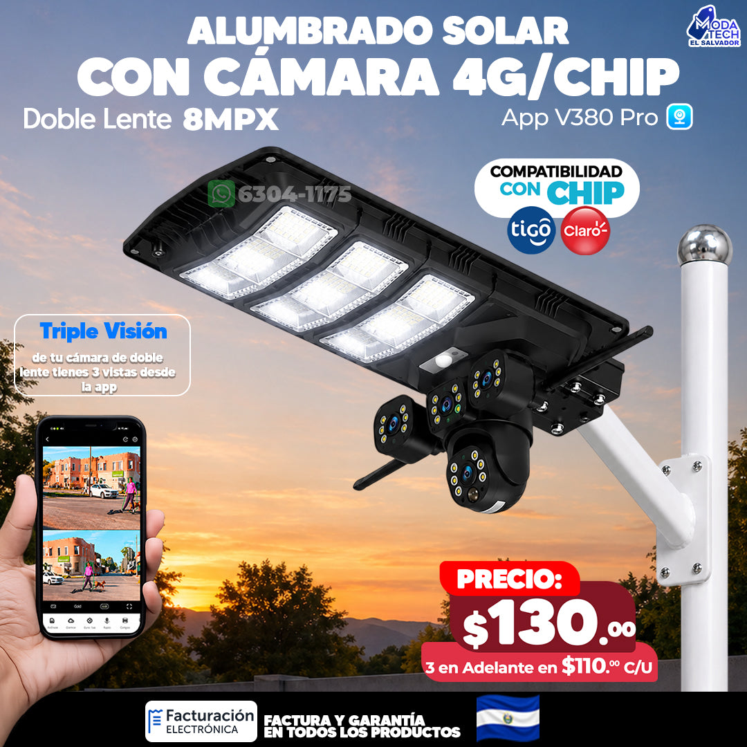 Alumbrado Solar con Cámara de 8MPX 📸💡