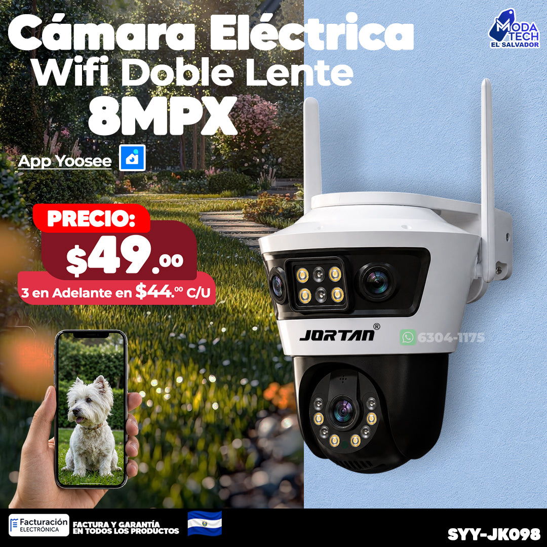 Cámara Wifi - 8MPX - Doble Lente 🏡📷