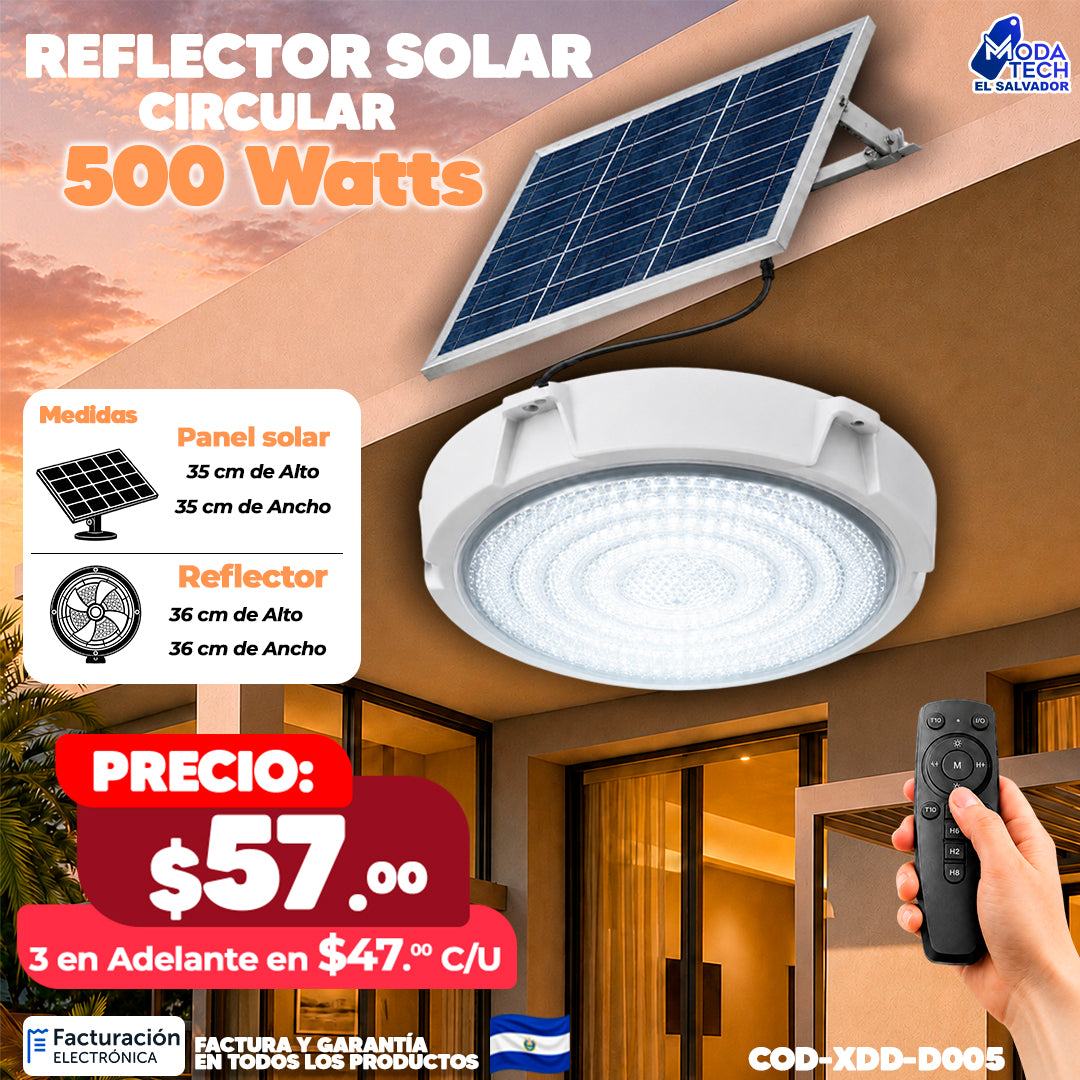 💡☀️ Reflector Solar Circular Profesional de 500W ☀️💡