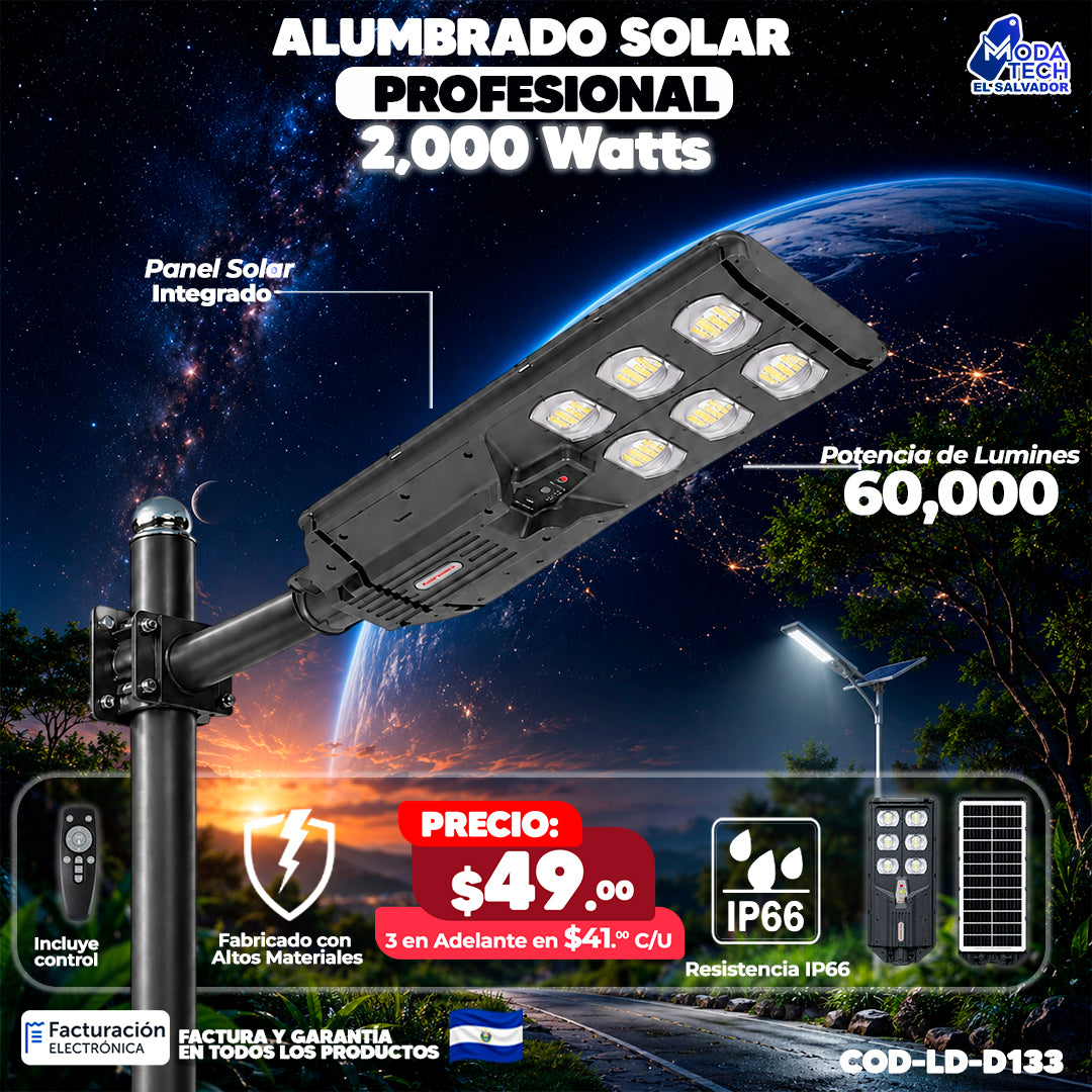 Alumbrado Solar Industrial de 2,000 Watts ☀️