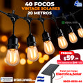 Focos Vintage Solares 40 Focos, 20 metros🌞🏠