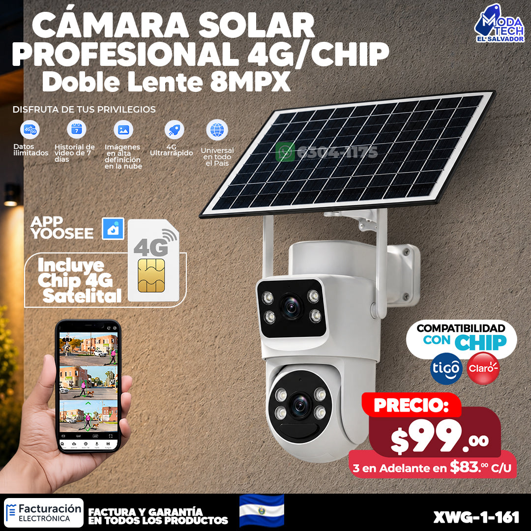 Cámara Solar 4G Satelital de doble Lente ☀️☀️