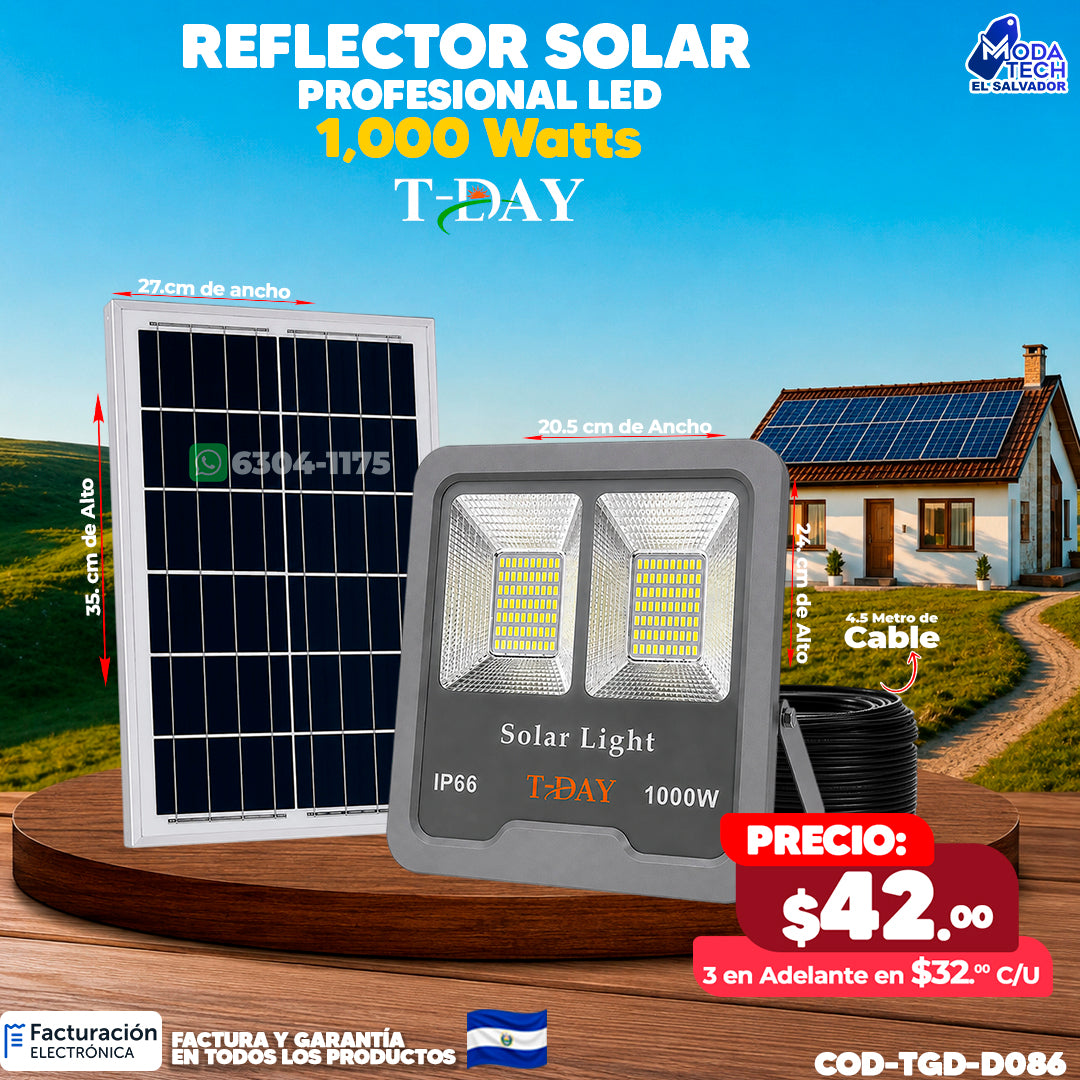 Reflector Profecional Led de Vidrio 1,000 watts 🌙