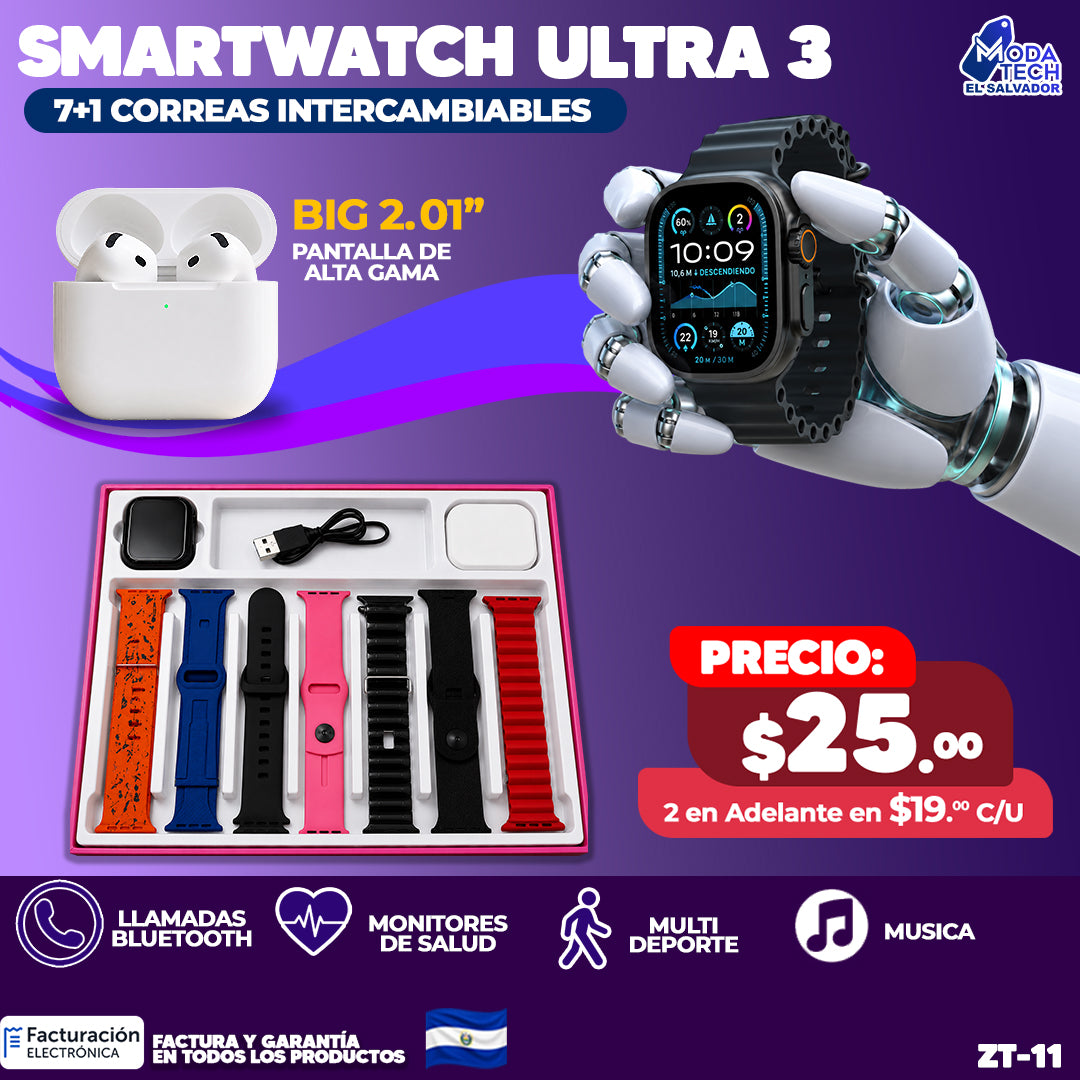 Smartwatch Ultra 3- 7 en 1 😏