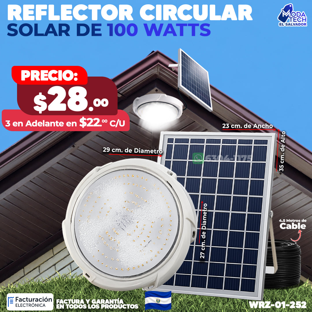 💡☀️ Reflector Solar Circular Profesional de 100W ☀️💡