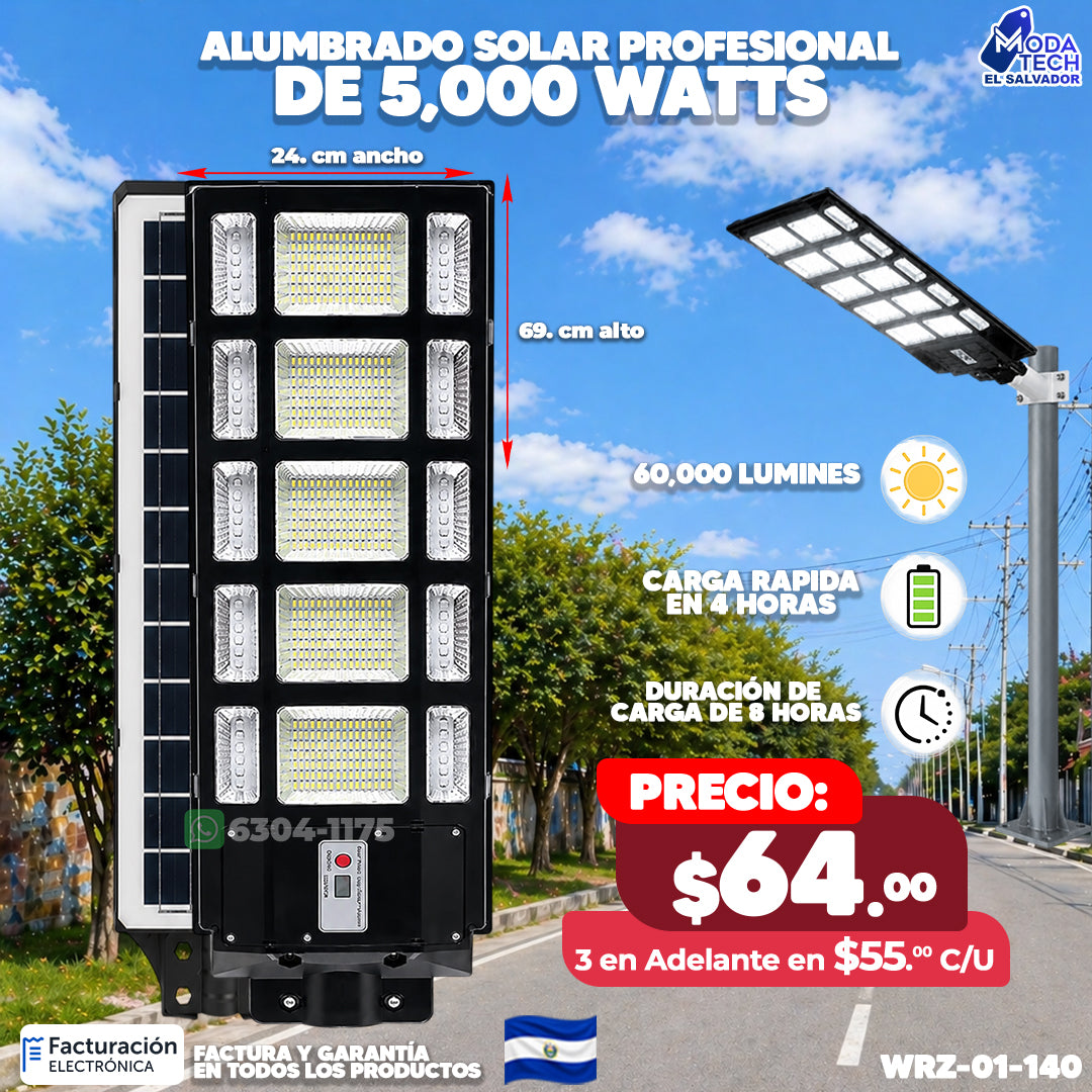 Alumbrado Solar de 5,000 Watts 💡💡