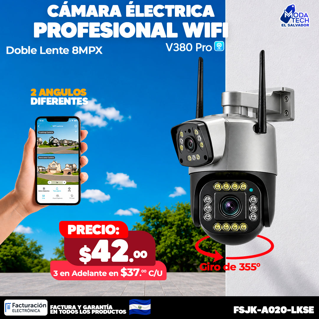Cámara Eléctrica Doble Lente de 8MPX ☂️