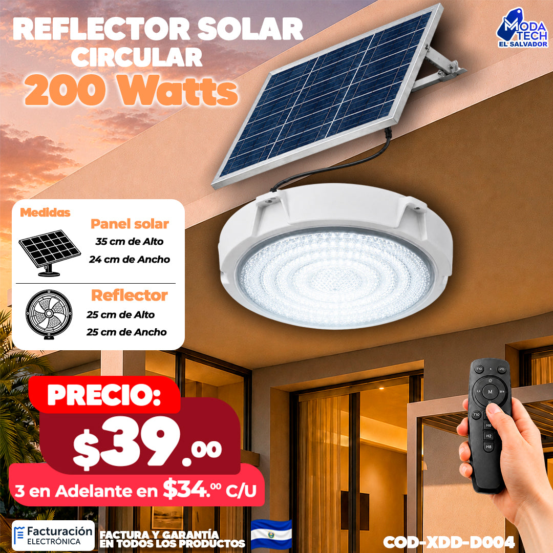 💡☀️ Reflector Solar Circular Profesional de 200W ☀️💡