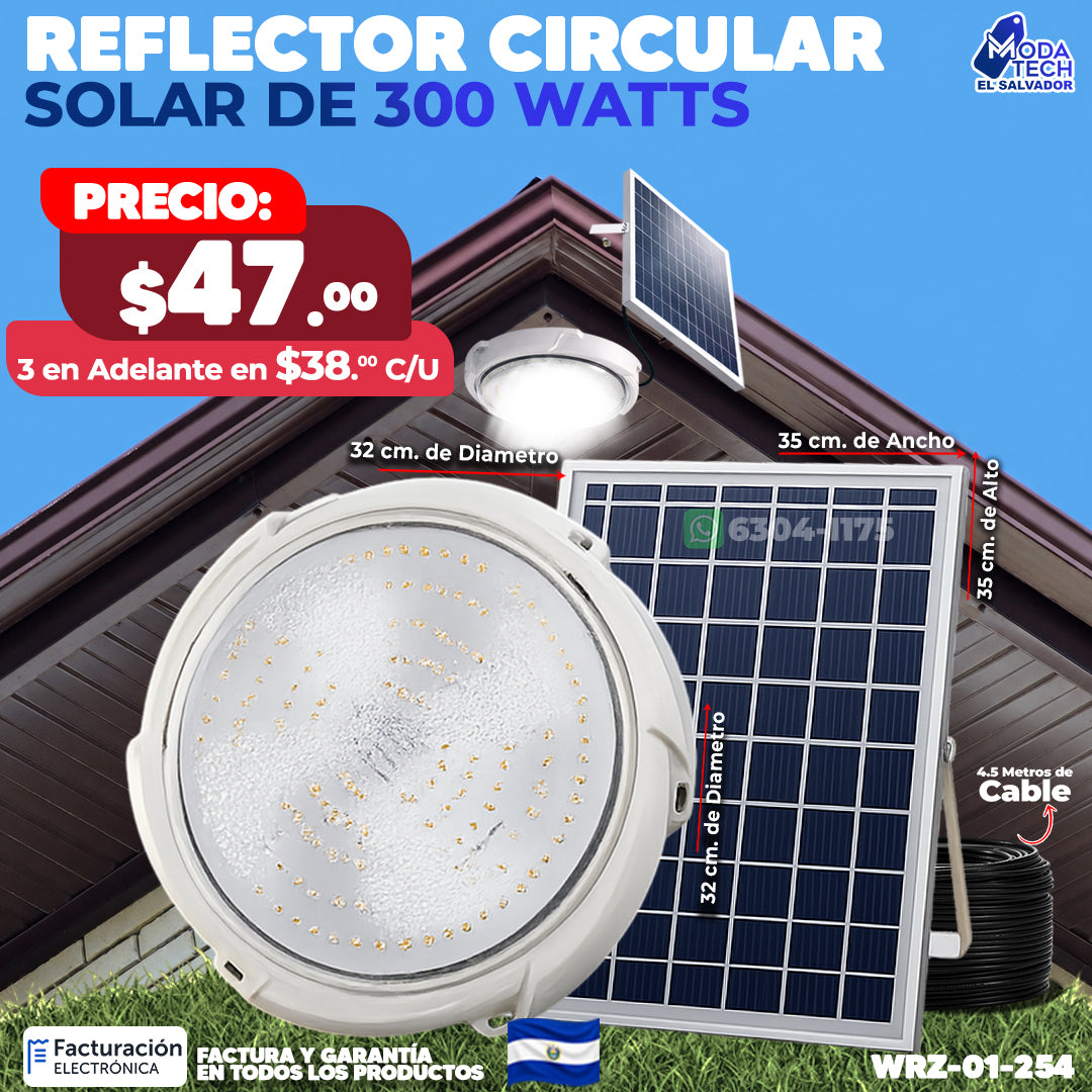 💡☀️ Reflector Solar Circular Profesional de 300W ☀️💡