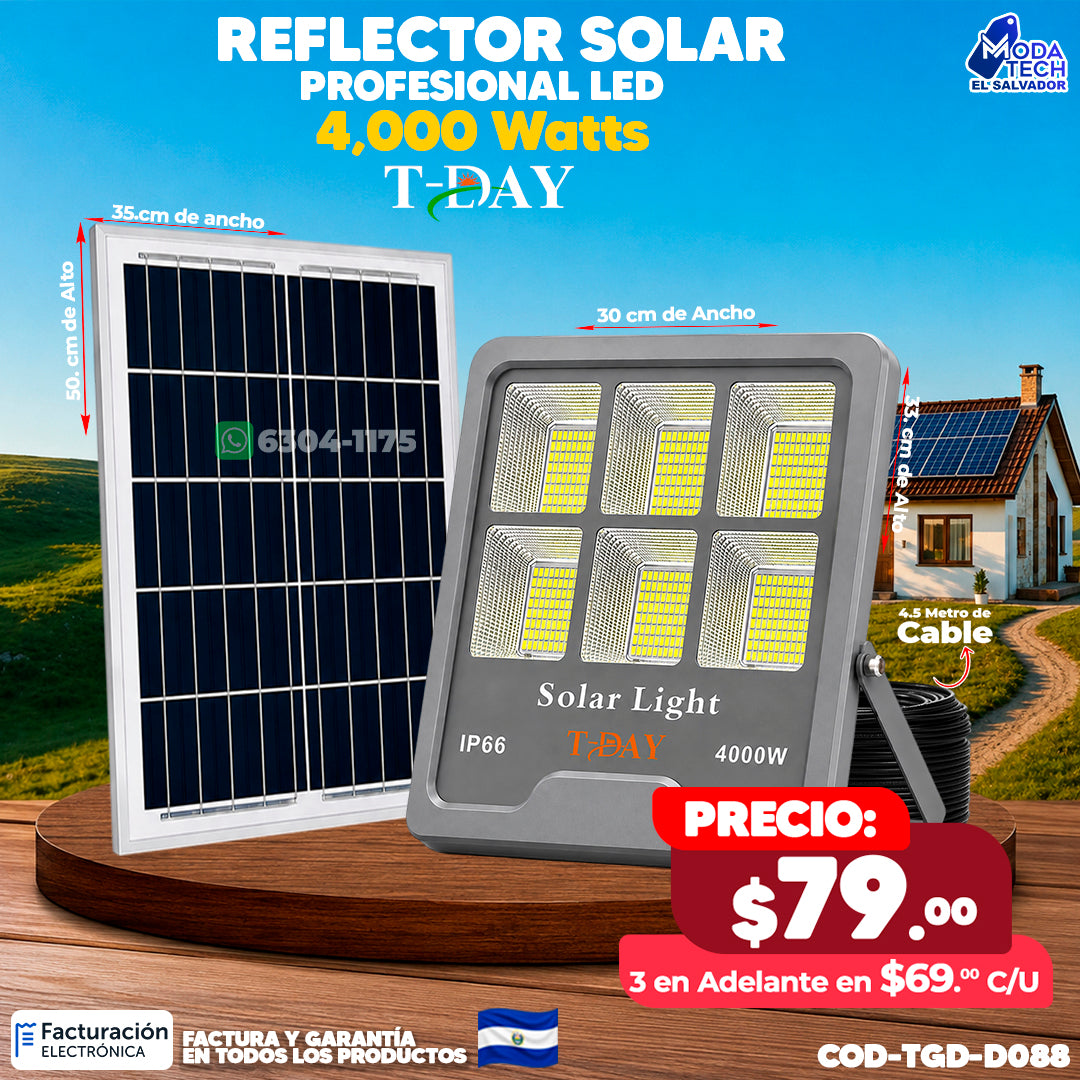 Reflector Profesional Led de Vidrio 4,000 watts 🌙