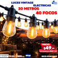 Focos Vintage Solares de 20 Metros 40 Focos Eléctricas 💡💡