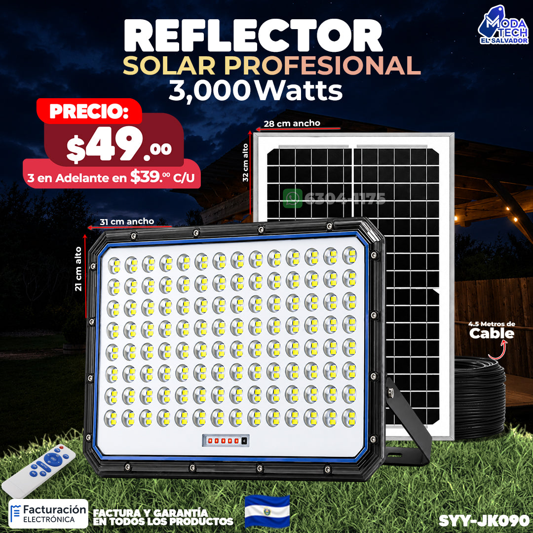 Reflector Solar de 3,000 Watts Jortan ⚡🌞