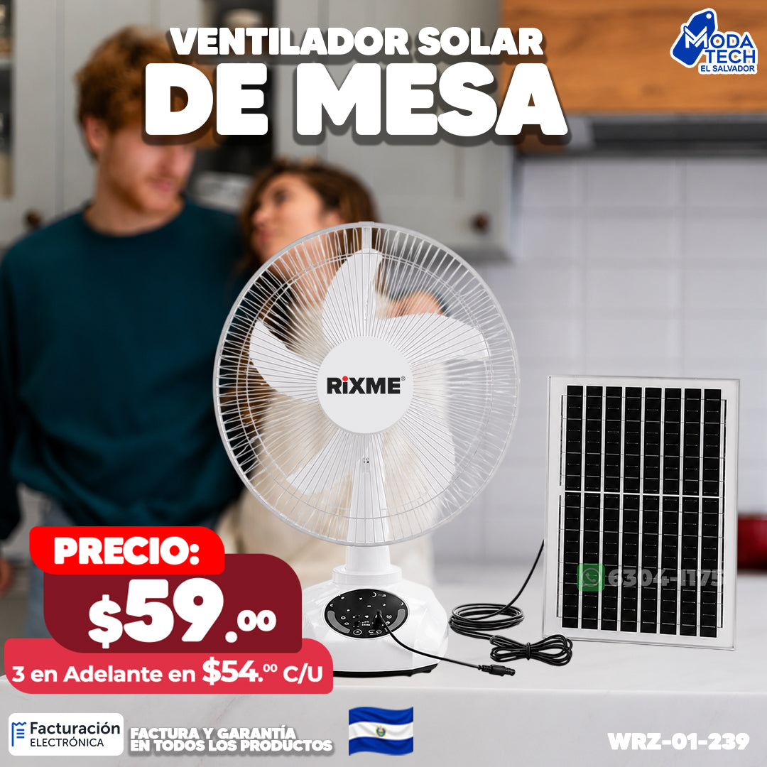 Ventilador Solar de Mesa Portatil  ☀️