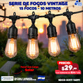 Serie de Focos Vintage de 10 metros y 15 Focos