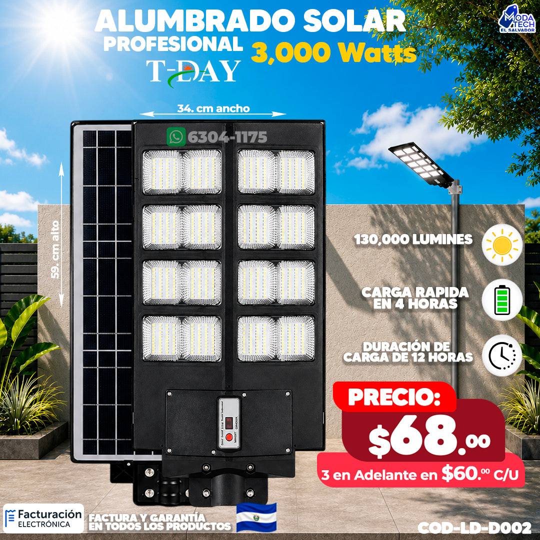 ⚙️Alumbrado Solar de 3,000 Watts ⚡⚙️