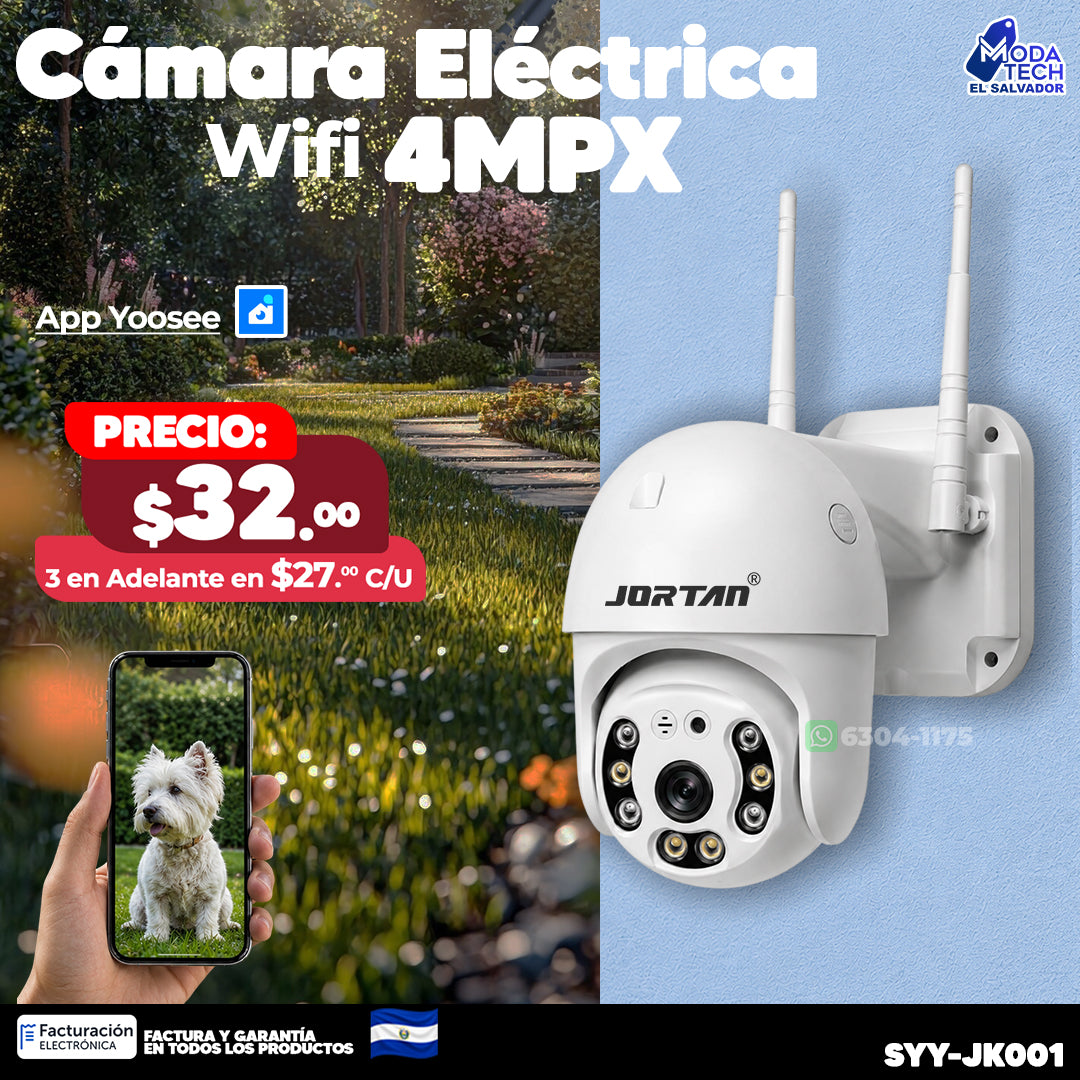 Cámara de vigilancia wifi para exteriores de 4MPX