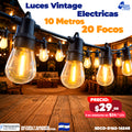 Focos Vintage Solares de 10 Metros 20 Focos Eléctricas