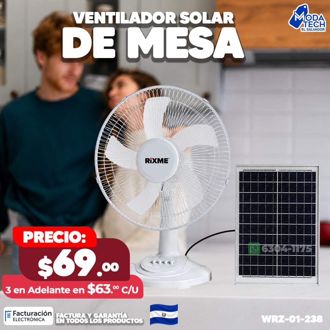 Ventilador Solar de Mesa ☀️