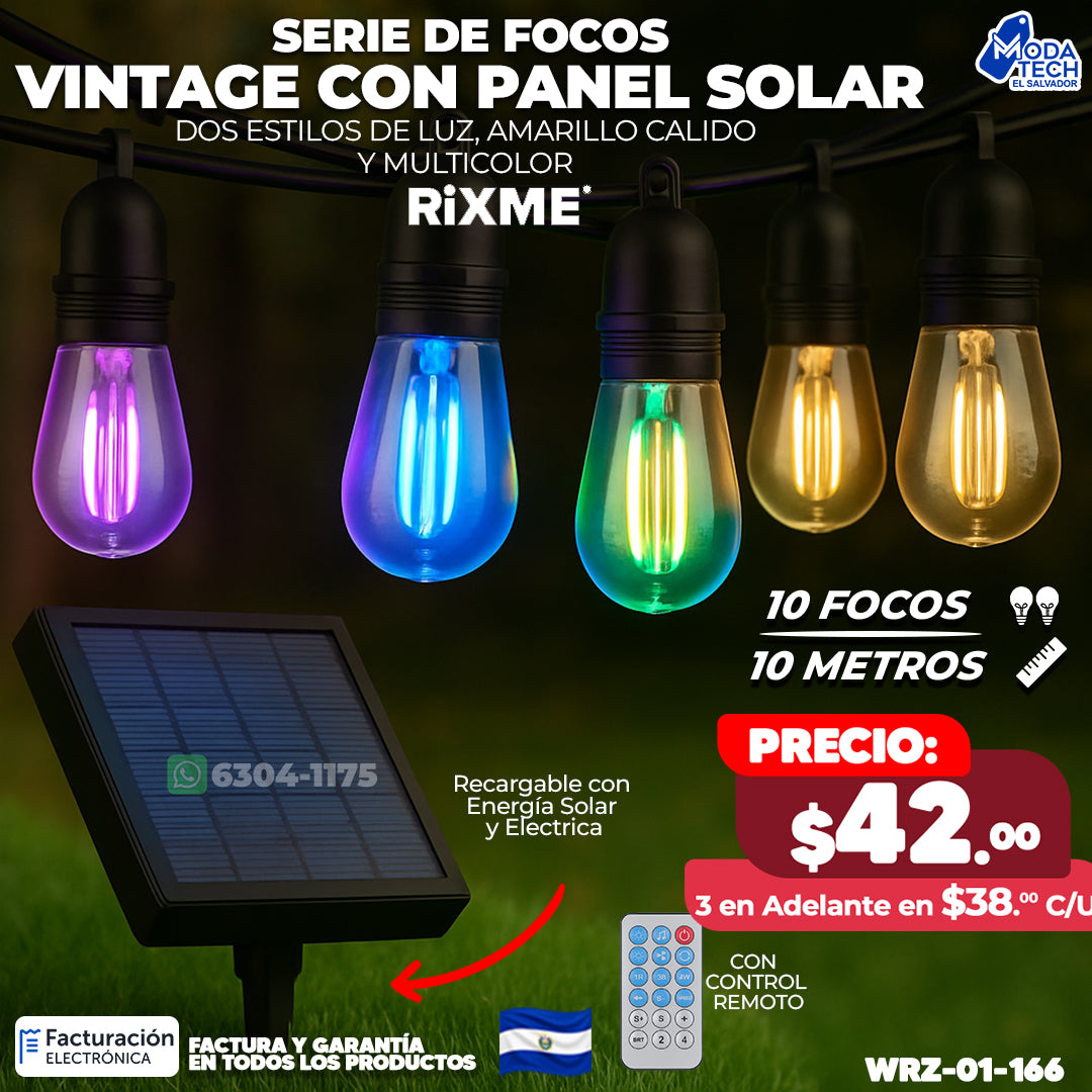 Serie de Focos Vintage de 10 metros y 10 Focos 💡💡