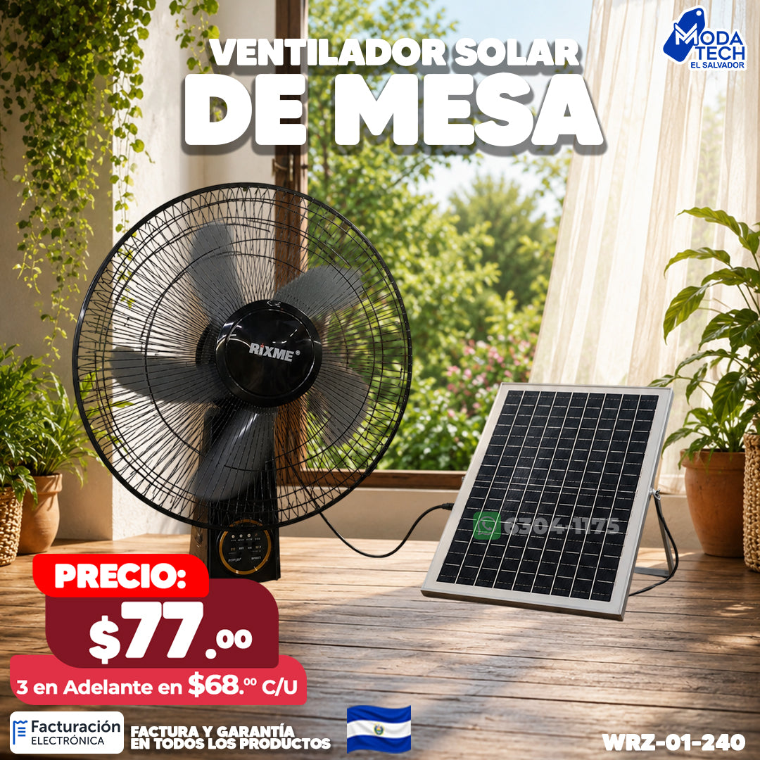 Ventilador Solar de Pared ☀️