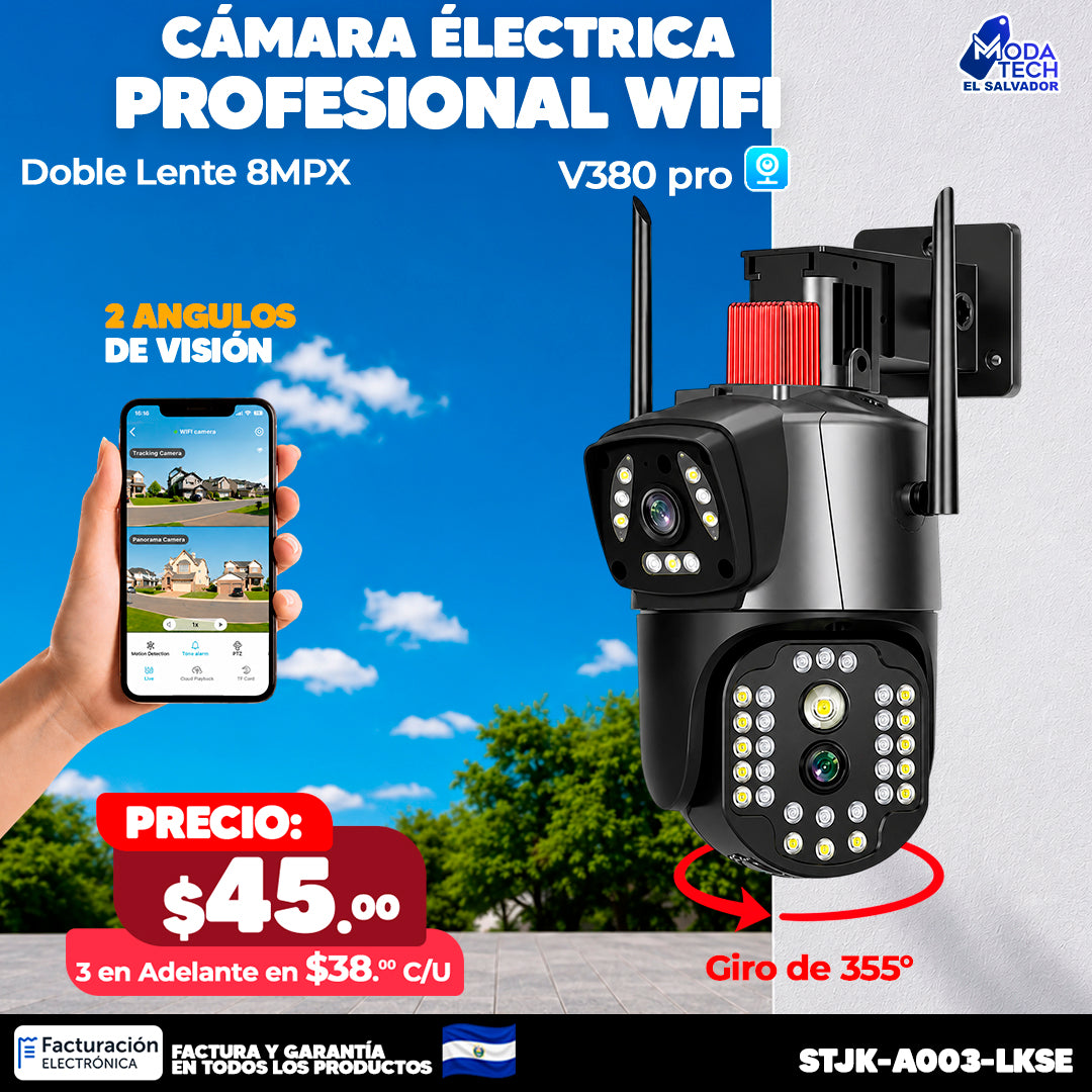 Cámara Wifi Doble Lente 8MPX 💾