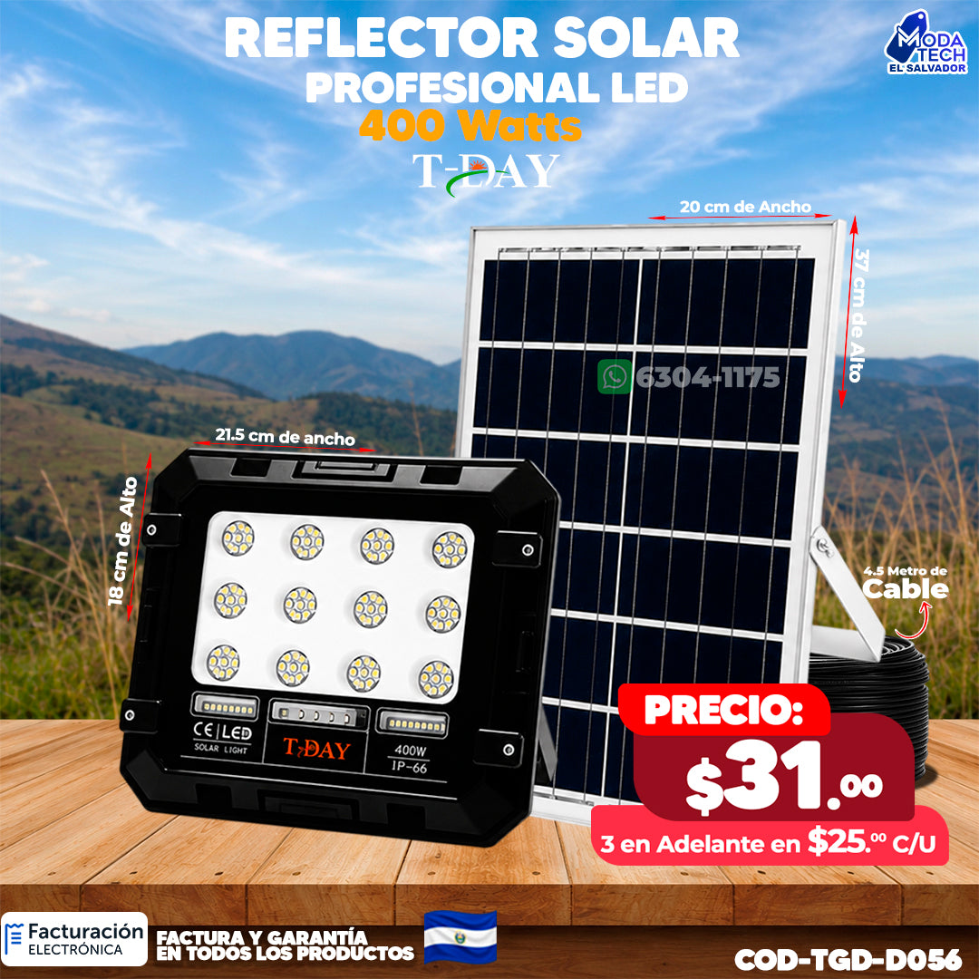 Reflector Profecional de Vidrio 400 watts 🌙