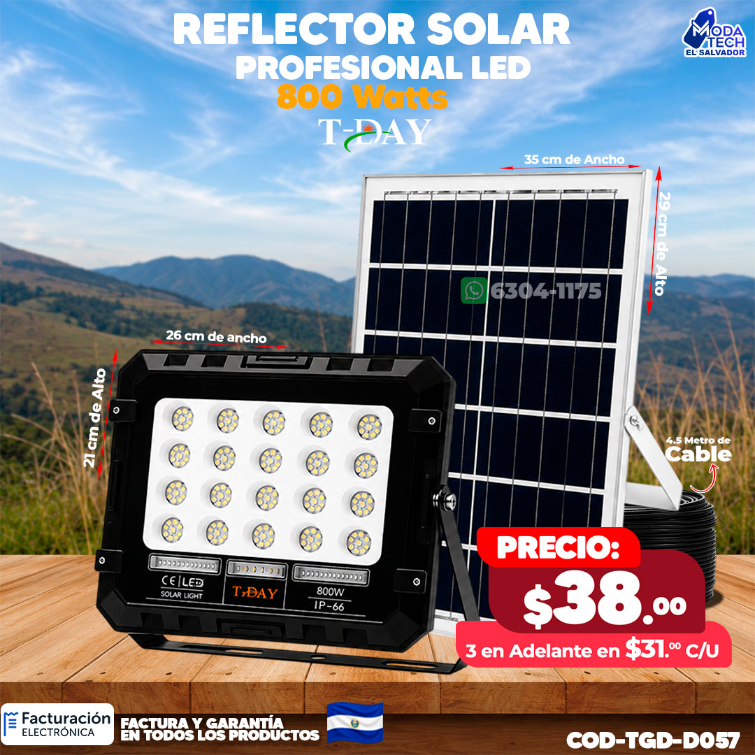 Reflector Profecional Solar 800 watts 🌙