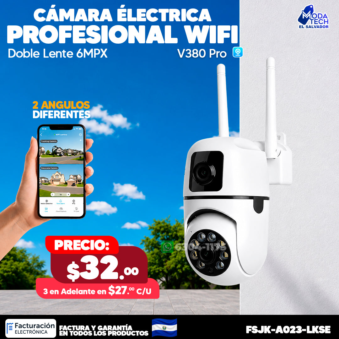 Cámara Eléctrica Doble Lente de 6MPX ☂️