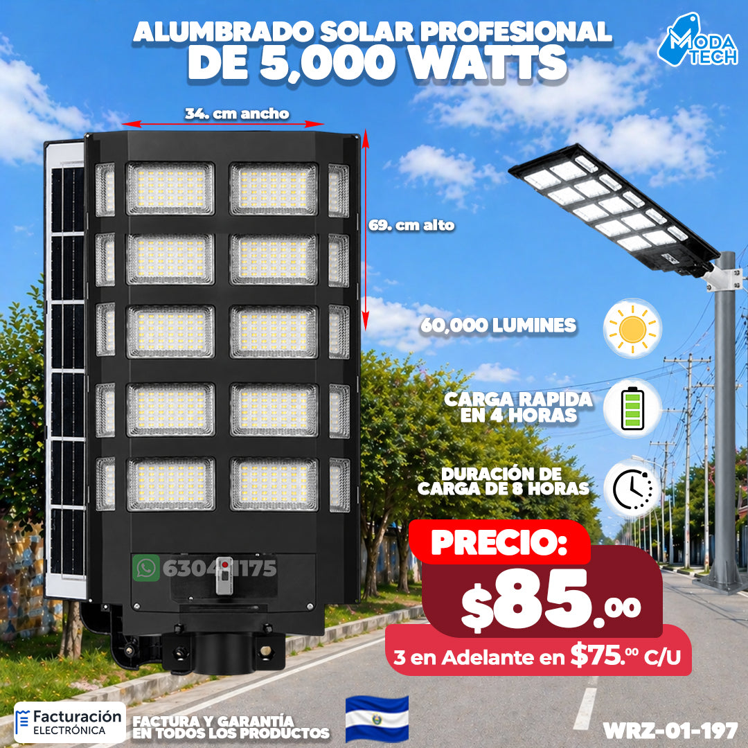 🔆💡 Alumbrado Solar Industrial - 5,000 WATTS 💡🔆
