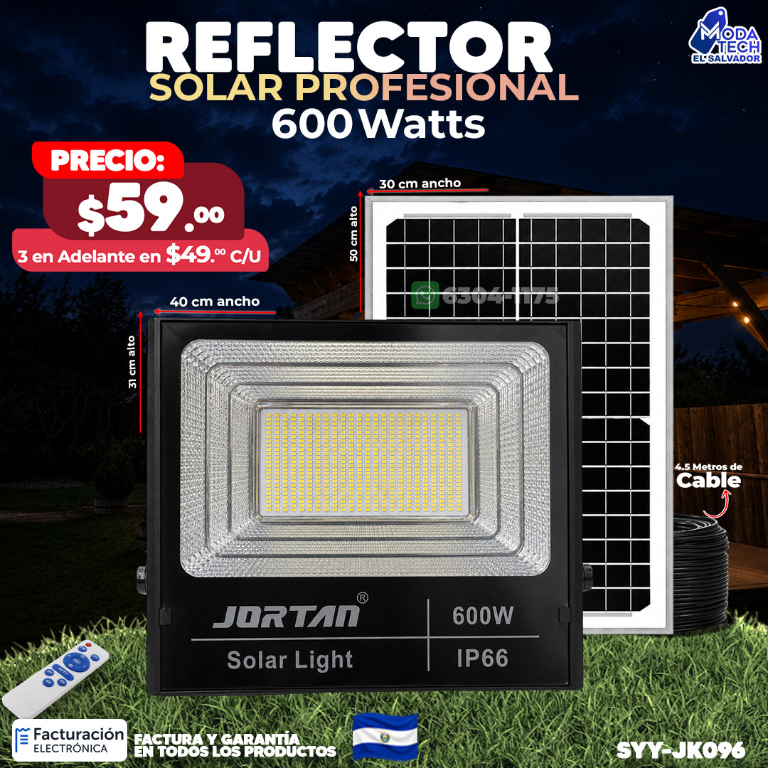 Reflector Solar de 600 Watts Jortan ⚡🌞