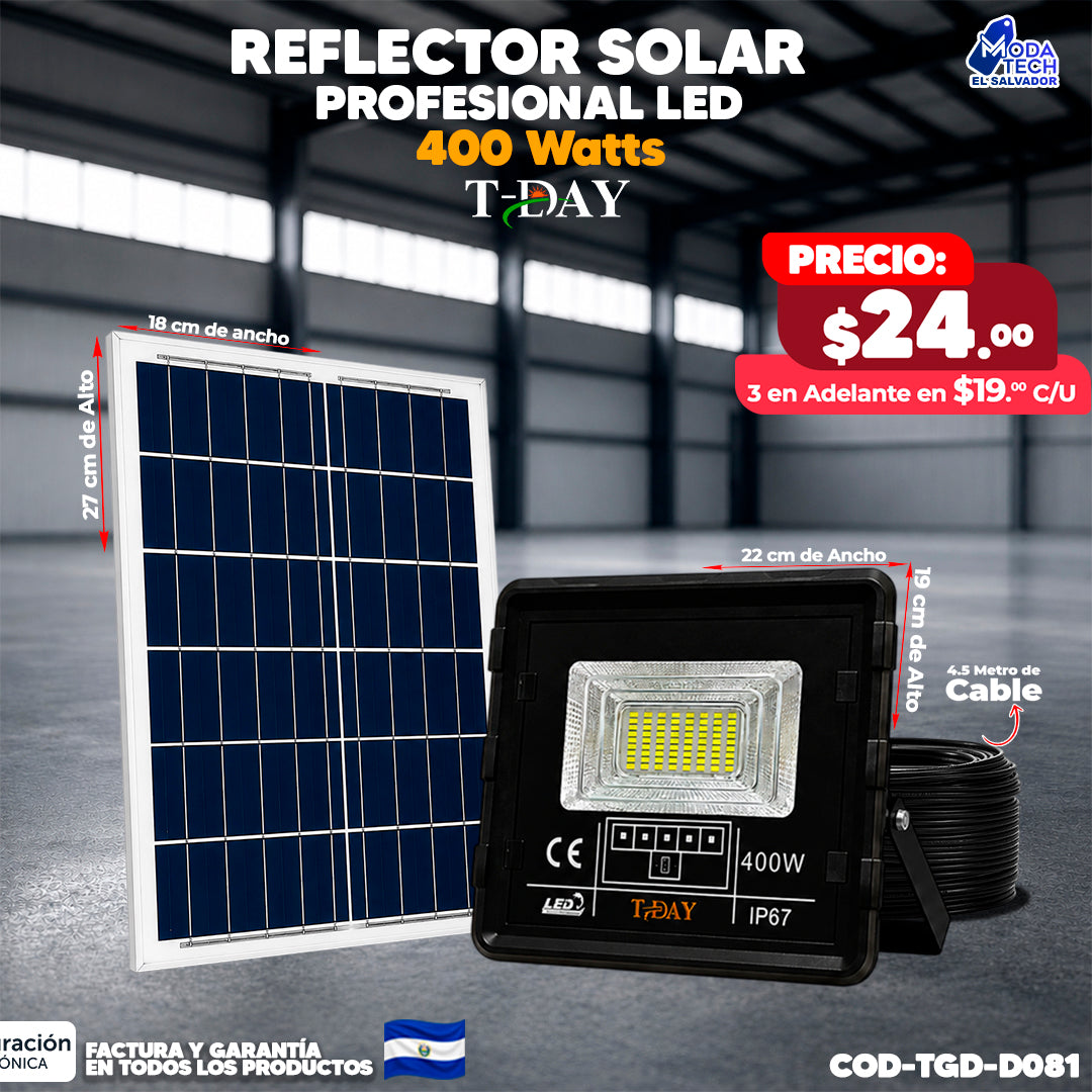 Reflector Profesional LED de Vidrio 400 watts 🌙